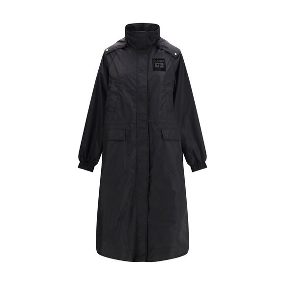 Ganni Women Flyweight Banana Graphic Long Parka
